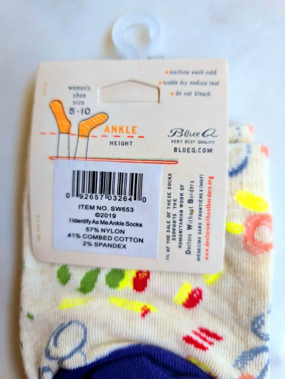 NWT Blue Q Ladies Ankle Sock Bundle 2 Pairs Size 5-10